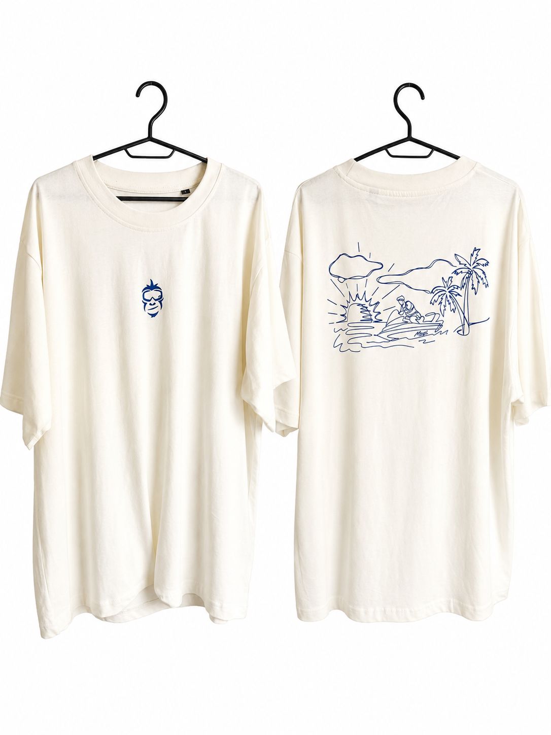 Camiseta Blanca Logos Azules
